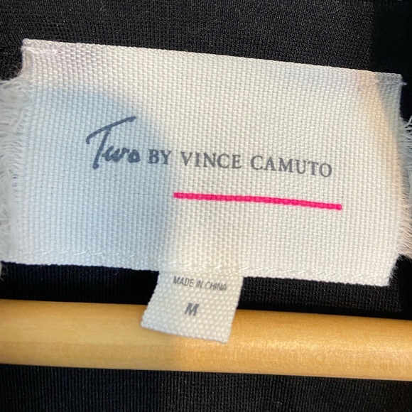Two by Vince Camuto Asymmetrical Knit Jacket Black White Marled - Picture 4 of 6